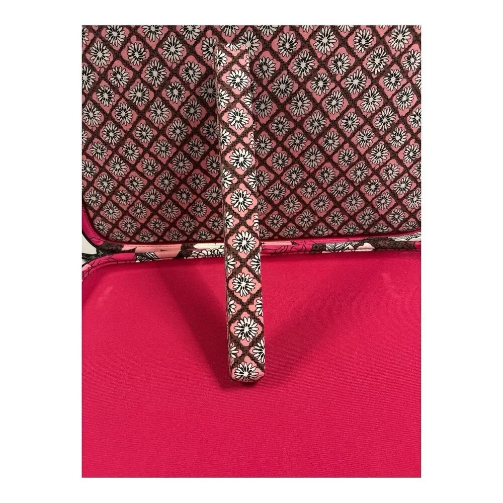 Vera Bradley MOCHA ROUGE LAPTOP PORTFOLIO Computer Hard Case Travel Work School